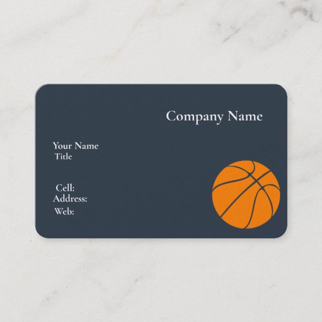 Basic white Template Business Card basketball (Front)