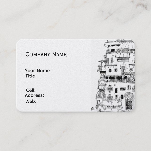 Basic white Template Business Card  construction (Front)