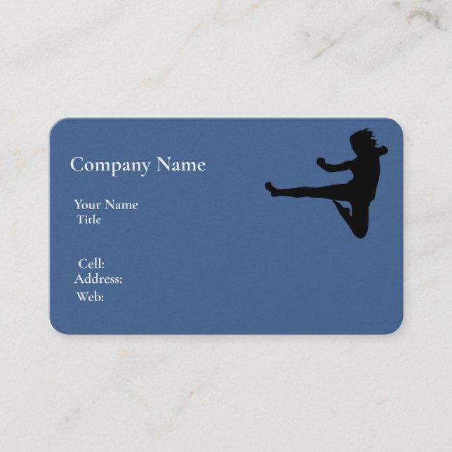 Basic white Template Business Card kick karate (Front)