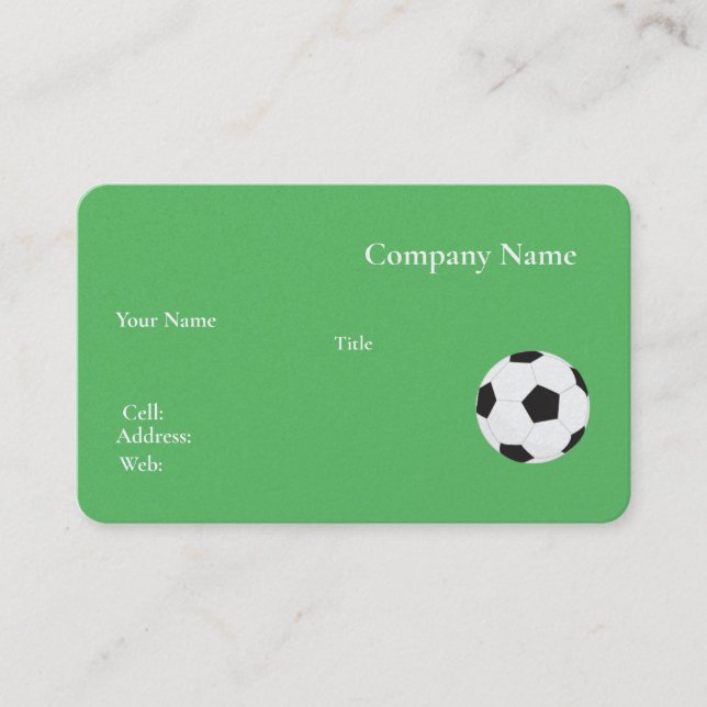 Basic white Template Business Card soccer (Front)