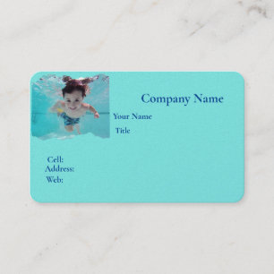 Basic white Template Business Card swimming class