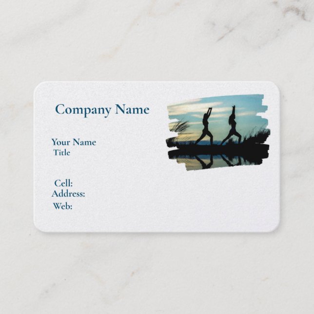 Basic white Template Business Card, yoga Business Card (Front)