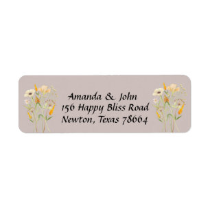 Basic Wildflower Mailing Address Return Label