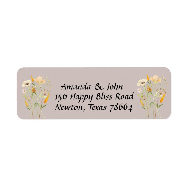 Basic Wildflower Mailing Address Return Label (Front)