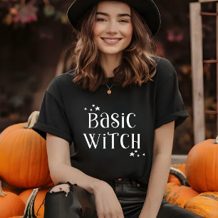 Basic Witch, black and white typography T-Shirt