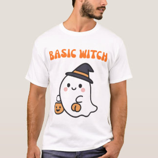 Basic Witch Cute Halloween Ghost T-Shirt