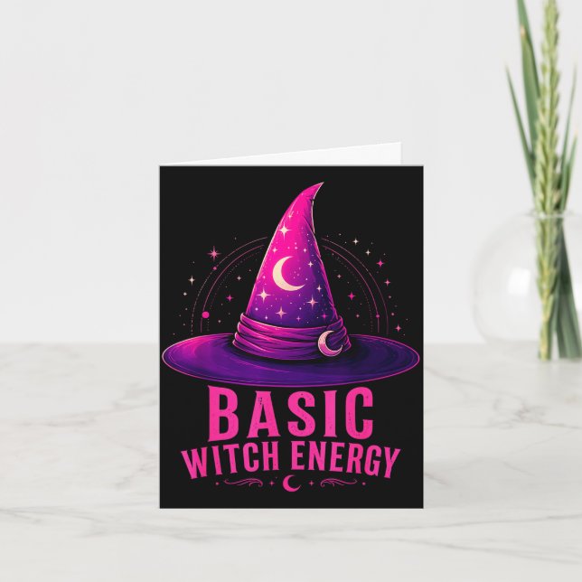 Basic witch energy halloween graphic design funny card (Front)
