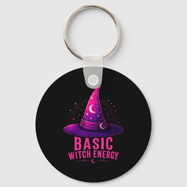 Basic witch energy halloween graphic design funny key ring (Front)