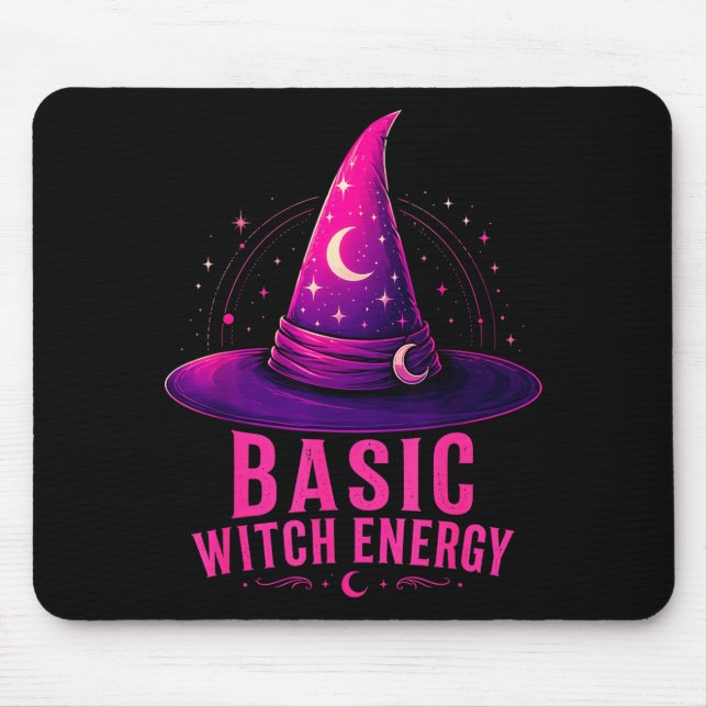 Basic witch energy halloween graphic design funny mouse pad (Front)