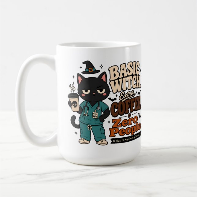 Basic Witch Extra Coffee Zero People Large Mug (Left)