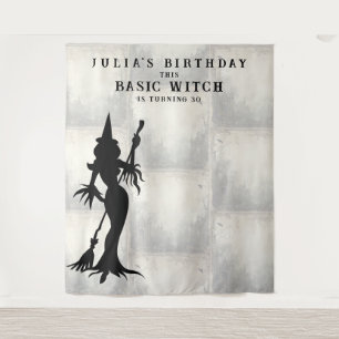 Basic Witch Halloween Birthday Party Backdrop Tapestry