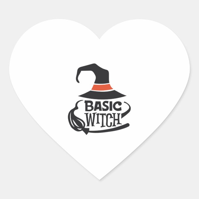 Basic Witch - Halloween Heart Sticker (Front)