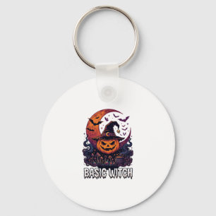 Basic Witch Halloween Pumpkin Crescent Moon Cauldr Key Ring