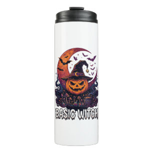 Basic Witch Halloween Pumpkin Crescent Moon Cauldr Thermal Tumbler
