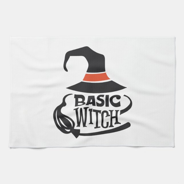 Basic Witch - Halloween Tea Towel (Horizontal)
