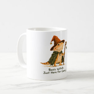 Basic Witch Just Here For Candy Bearded Dragon Coffee Mug