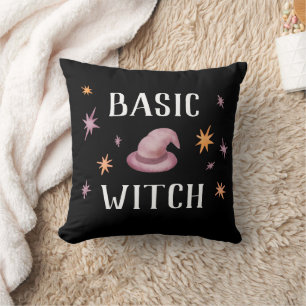 Basic Witch Modern Funny Halloween Black Cushion
