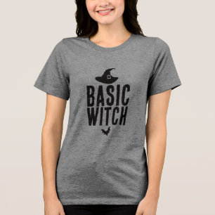 Basic Witch, Witch Hat, Halloween T-Shirt Tri-Blend Shirt