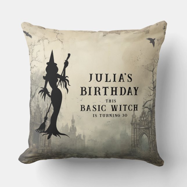 Basic Witch Women Modern Gothic Halloween Cushion (Front)