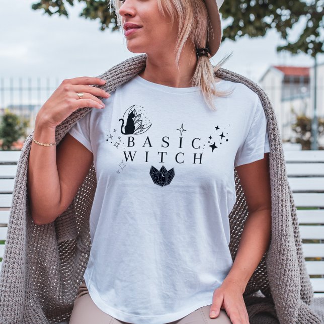 Basic Witch Womens Funny Halloween  T-Shirt (Creator Uploaded)