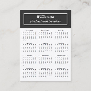 Basic with Dark Grey 2011 CALENDAR Business Cards