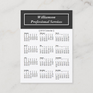 Basic with Dark Grey 2012 CALENDAR Business Cards