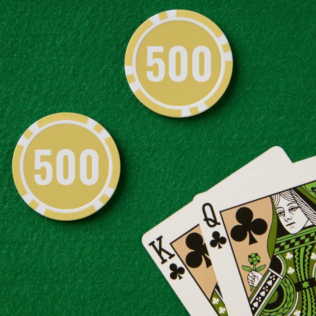 Basic Yellow White Bold Number  Poker Chips (Poker Table (Double))