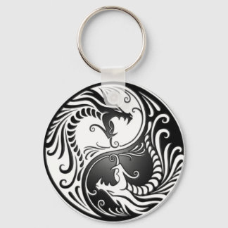 Basic Yin Yang Button Keychain