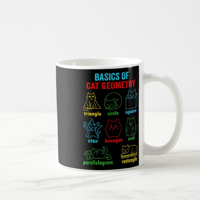 Basics Of Cat Geometry Fun Back To School Math Tea Coffee Mug (Right)