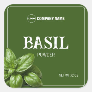 Basil Custom Spice Label Sticker