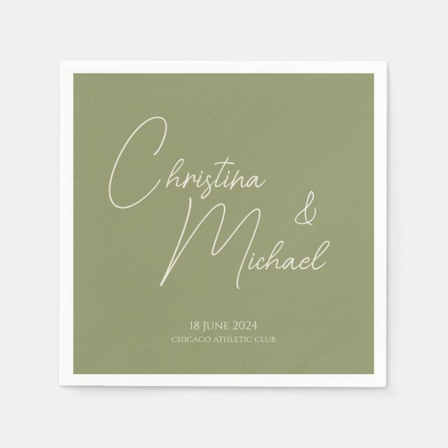 Basil • Handwritten Script Napkin (Front)