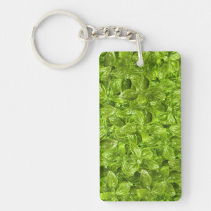 Basil Leaves Pattern Key Ring