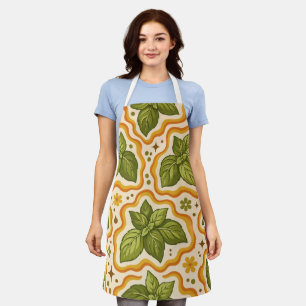 Basil Pattern Kitchen Apron