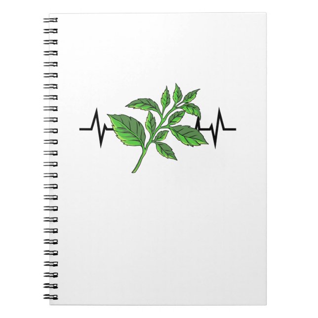 Basil Plant Heartbeat Notebook (Front)