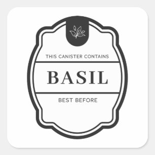Basil Spice jar Labels