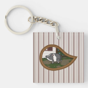 Basil the Pig Acrylic Keychain