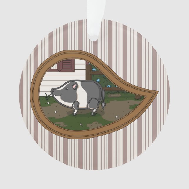 Basil the Pig Acrylic Ornament (Front)