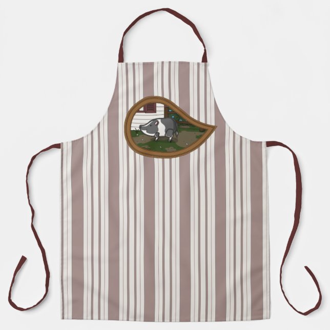 Basil the Pig All-Over Print Apron (Front)