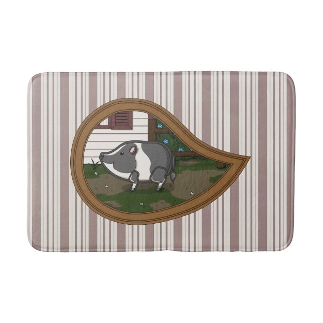 Basil the Pig Bath Mat (Front)