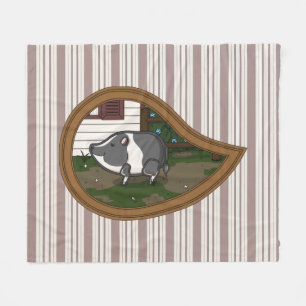 Basil the Pig Fleece Blanket
