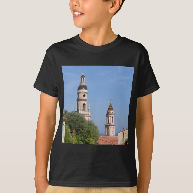 Basilica at Menton in France T-Shirt (Front)