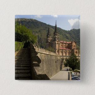 Basilica de Covadonga, northwestern Spain. 15 Cm Square Badge