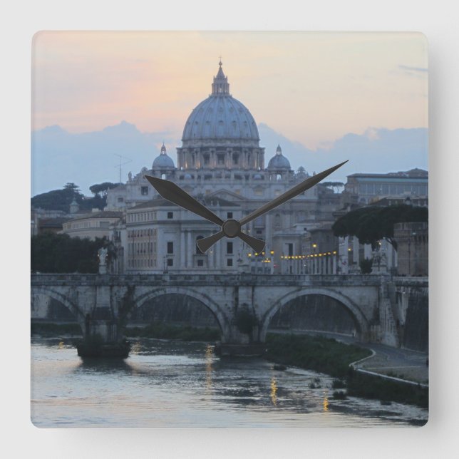 Basilica in Rome, Italy Square Wall Clock (Front)