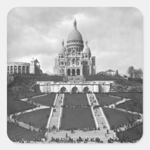 Basilica of Sacre-Coeur, Montmartre, 1876-1910 Square Sticker