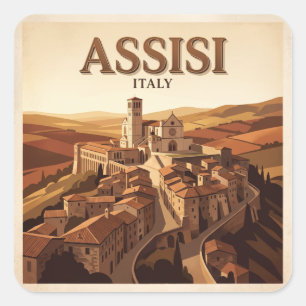 Basilica of Saint Francis of Assisi Italy Square Sticker