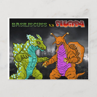 Basiliscuss v.s Slugera Postcard