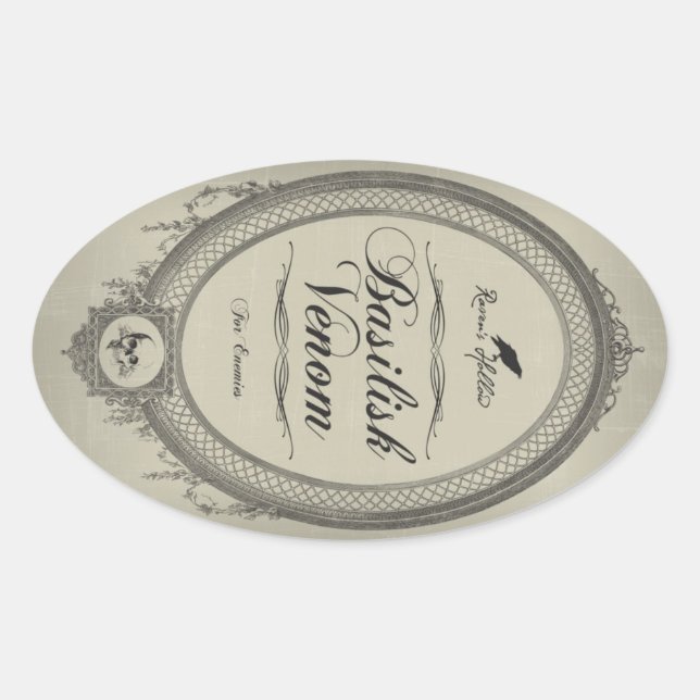 Basilisk Venom Halloween Jar Sticker Label (Front)