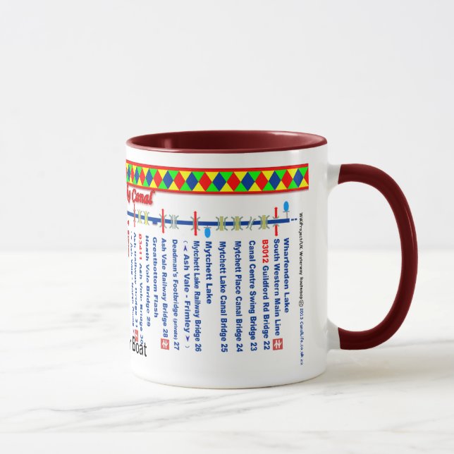 Basingstoke Canal Route Map (2 of 2) Mug (Right)