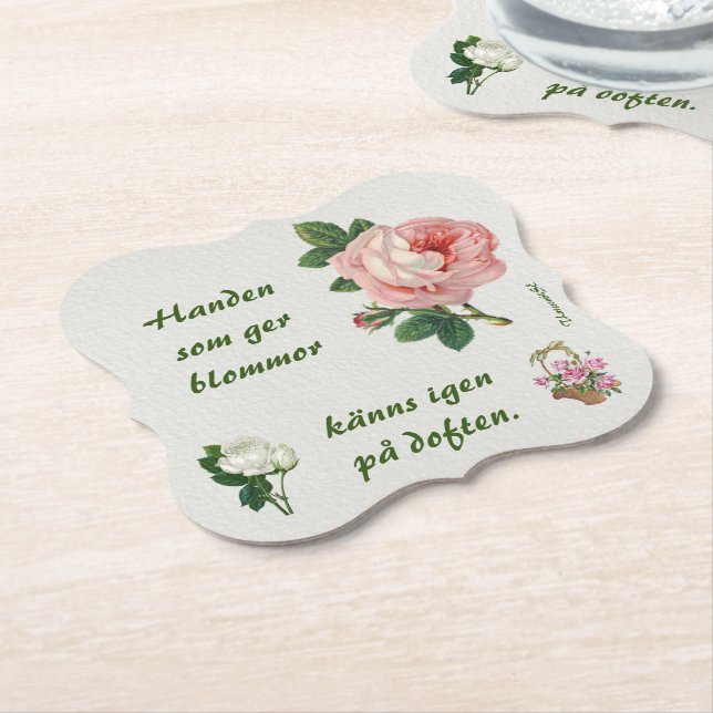 Basis — Roses Paper Coaster (Angled)