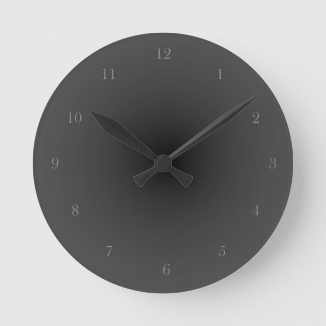 Baskerville Old Face Minimalist Smokey black chill Round Clock (Front)